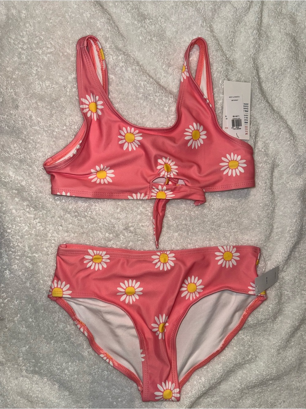 Old Navy Coral Pink Daisy Two-Piece Swim Set